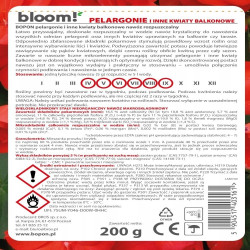 Nawóz rozpuszczalny PELARGONIE i inne KWIATY BALKONOWE bloom! BiOPON - 200g