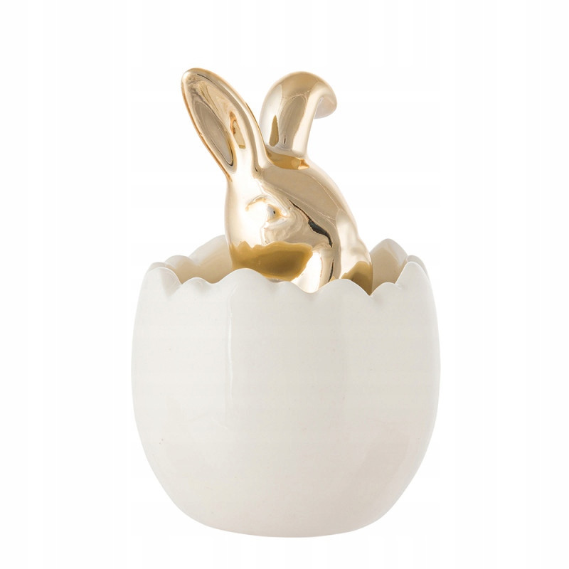 FIGURKA CERAMICZNA ZŁOTY ZAJąC W JAJKU 5.5X5.5X8 CM DEK. A