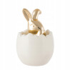 FIGURKA CERAMICZNA ZŁOTY ZAJąC W JAJKU 5.5X5.5X8 CM DEK. A