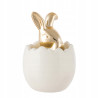 FIGURKA CERAMICZNA ZŁOTY ZAJąC W JAJKU 5.5X5.5X8 CM DEK. A