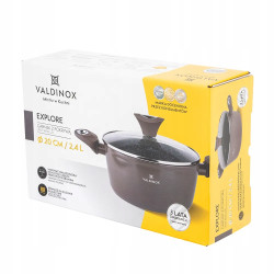 Garnek tradycyjny z pokrywką 20 cm 2,4 l Valdinox Explore indukcja gaz
