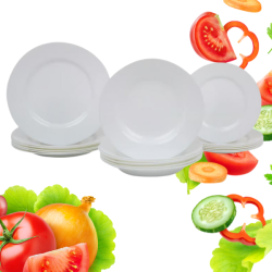 Serwis obiadowy 18 el. na 6 osób Luminarc Plumi Everyday biały komplet talerzy