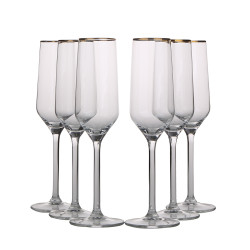 RUBIN GOLD KOMPLET 6 KIELISZKÓW SZAMPAN 220 ML