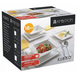 Ambition serwis obiadowy 18-elementowy KUBIKO