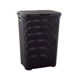 CURVER Kosz na bieliznę RATTAN 60l, Ciemny brąz