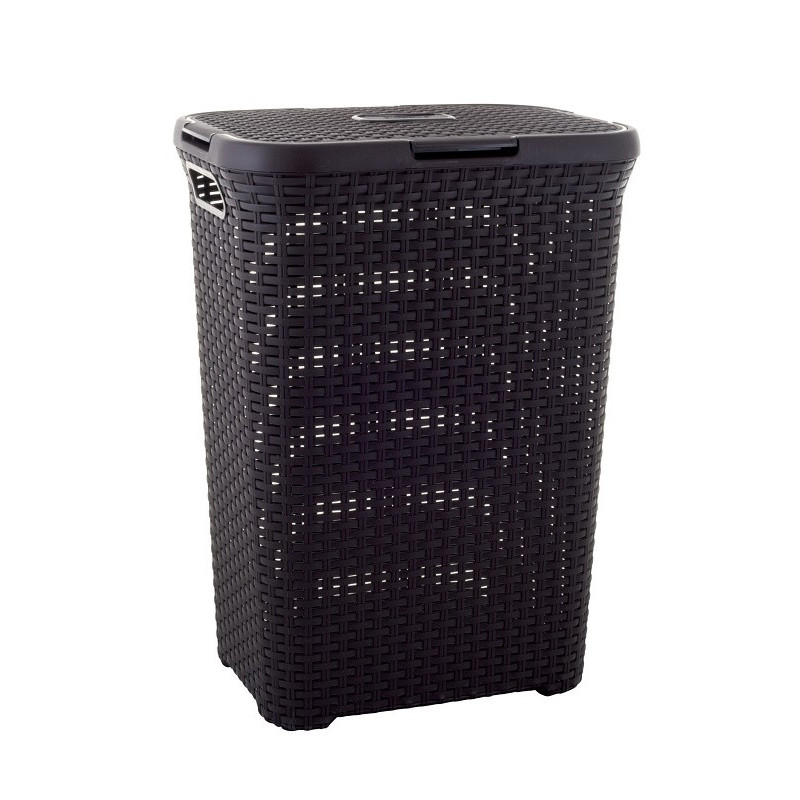 CURVER Kosz na bieliznę RATTAN 60l, Ciemny brąz