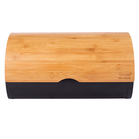 CHLEBAK NIERDZEWNY CZARNY Z BAMBUSOWą POKRYWą 38X24X20 CM