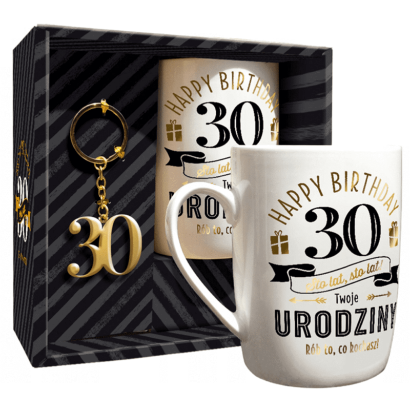 KUBEK 30 LAT Z BRELOKIEM MAD DOTS NA PREZENT
