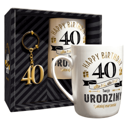 KUBEK 40 LAT Z BRELOKIEM MAD DOTS NA PREZENT