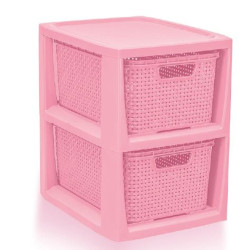 REGAŁ Z 2 KOSZYKAMI 7L RÓŻ