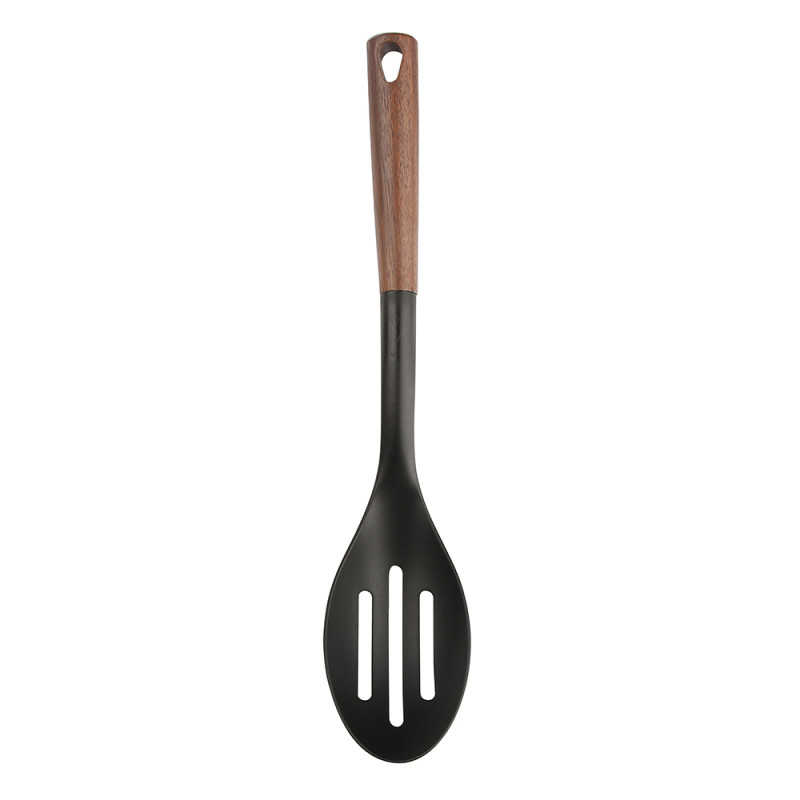 VALDINOX PRIME ŁYŻKA NYLONOWA CEDZAKOWA Z DREWNIANĄ RĄCZKĄ