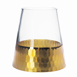 GOLDEN HONEY WAZON / ŚWIECZNIK SZKLANY H-12 CM