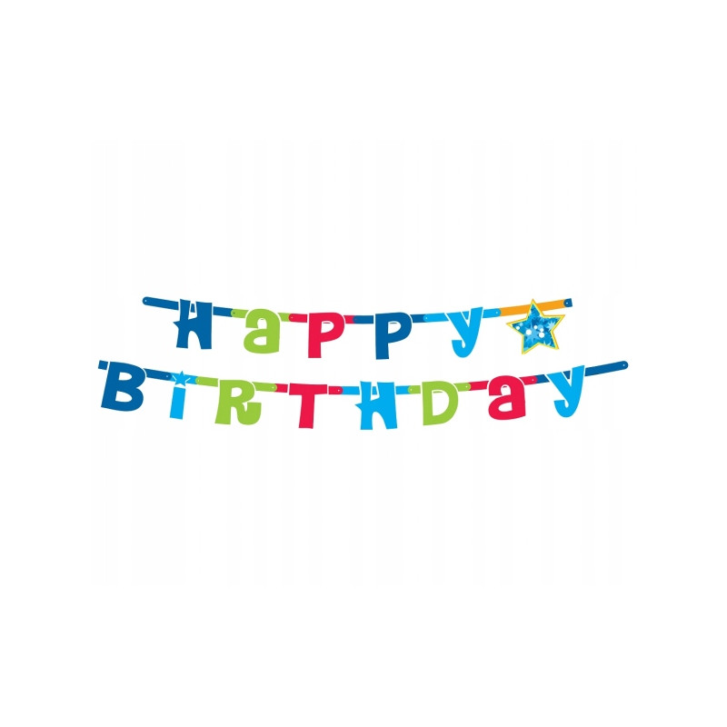 GIRLANDA HAPPY BIRTHDAY NIEBIESKI 1,8M