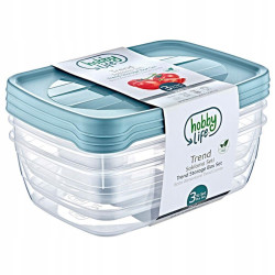 POJEMNIKI NA ŻYWNOŚĆ ZESTAW 3 SZT 2L JAKOŚĆ 2000ML HOBBY LIFE JAKOŚĆ