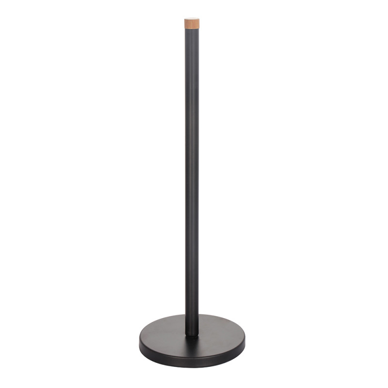 STOJAK NA PAPIER TOALETOWY METALOWY   BAMBUS 15X46.5 CM CZARNY