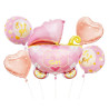 BALONY FOLIOWE ZESTAW WÓZEK 5SZT