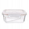 NOBLE POJEMNIK ŻAROODPORNY 2-DZIELNY Z POKRYWKą KWADRATOWY 1.1L 18.5X18.5X7.5CM