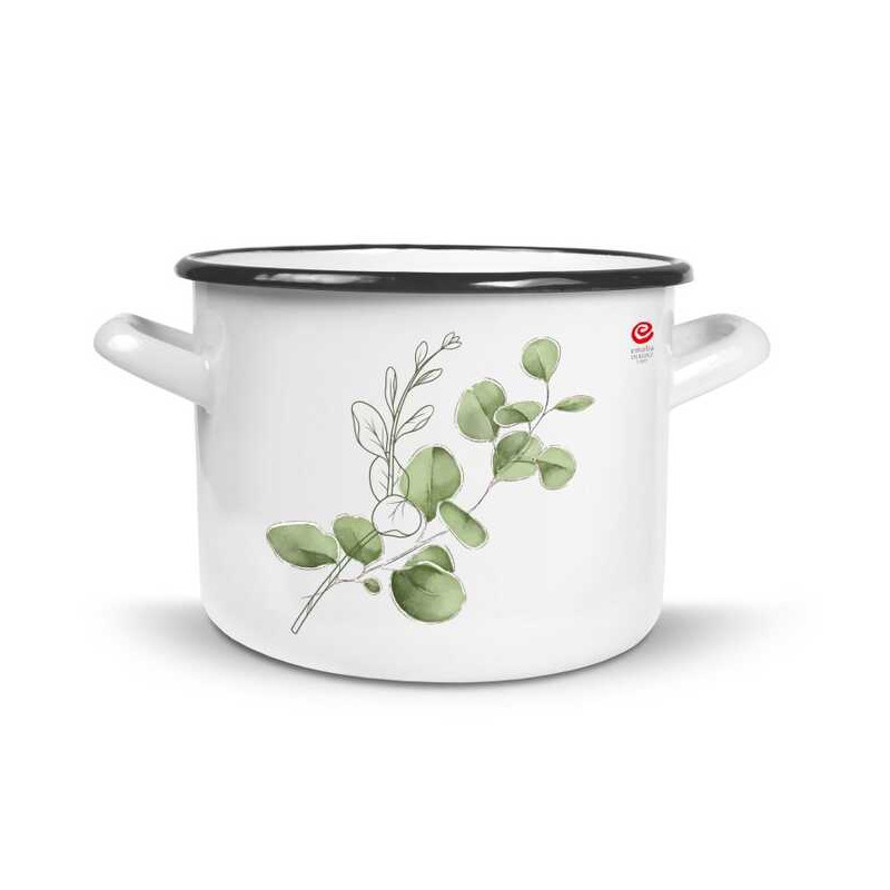 GARNEK EMALIOWANY 20CM 4,5L PROSTY EUKALIPTUS OLKUSZ