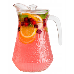 Dzbanek szklany z pokrywką na wodę sok do napojów Altom Design Daisy 1,2 l