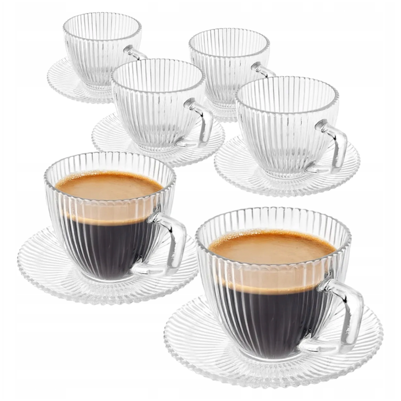 Komplet 6 filiżanek ze spodkiem 250ml filiżanki do kawy Altom Design Selena