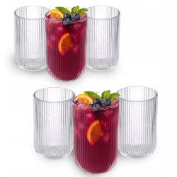 Szklanki do napojów drinków ryflowane Altom Design Selena 430 ml Zestaw 6