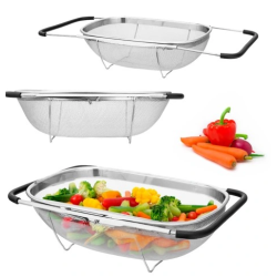 Durszlak sitko cedzak ociekacz na zlew rozsuwany nierdzewny Altom Design