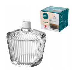 CUKIERNICZKA CUKIERNICA SZKLANA RYFLOWANA okrągła Altom Design Selena 210ml