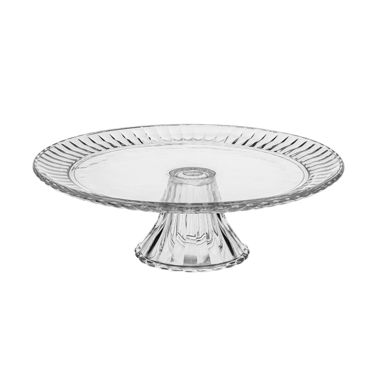 PATERA SZKLANA SORRENTO FLORINA 31 CM NA TORT DO CIASTA TALERZ NA NODZE