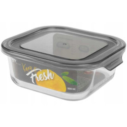KEEP IT FRESH Pojemnik ze szkła żaroodpornego 800ml (kwadrat) wz. GREY