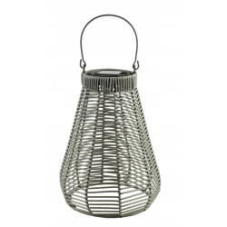 Lampion solarny 41cm szary na taras balkon ogród