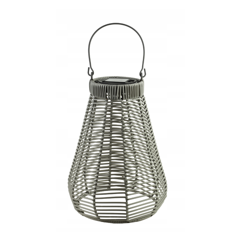 Lampion solarny 41cm szary na taras balkon ogród