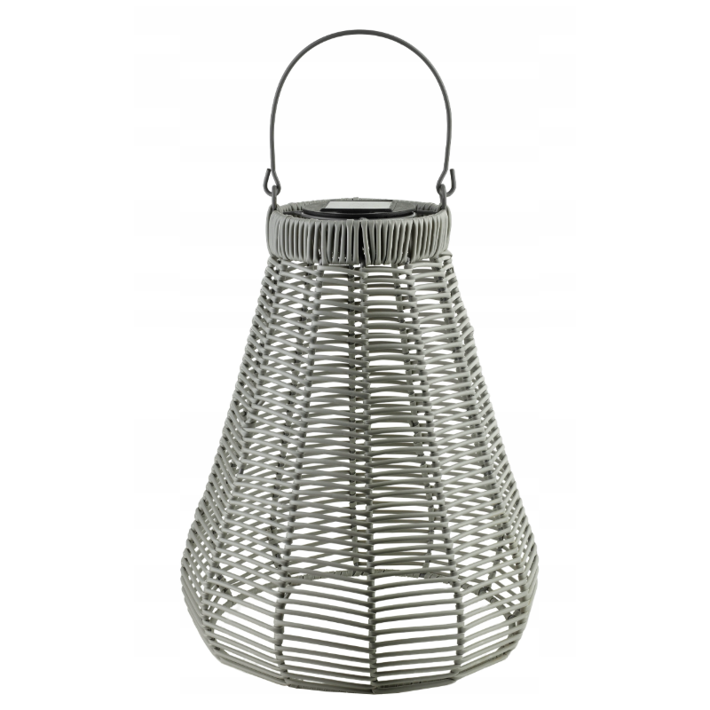 Lampion solarny 45cm szary na taras balkon ogród