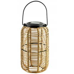 Lampion solarny 36cm naturalny z uchwytem na taras balkon ogród