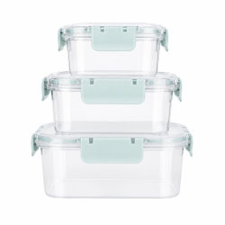 Pojemniki na żywność plastikowe z uszczelką 3szt LUNCH BOX BPA FREE