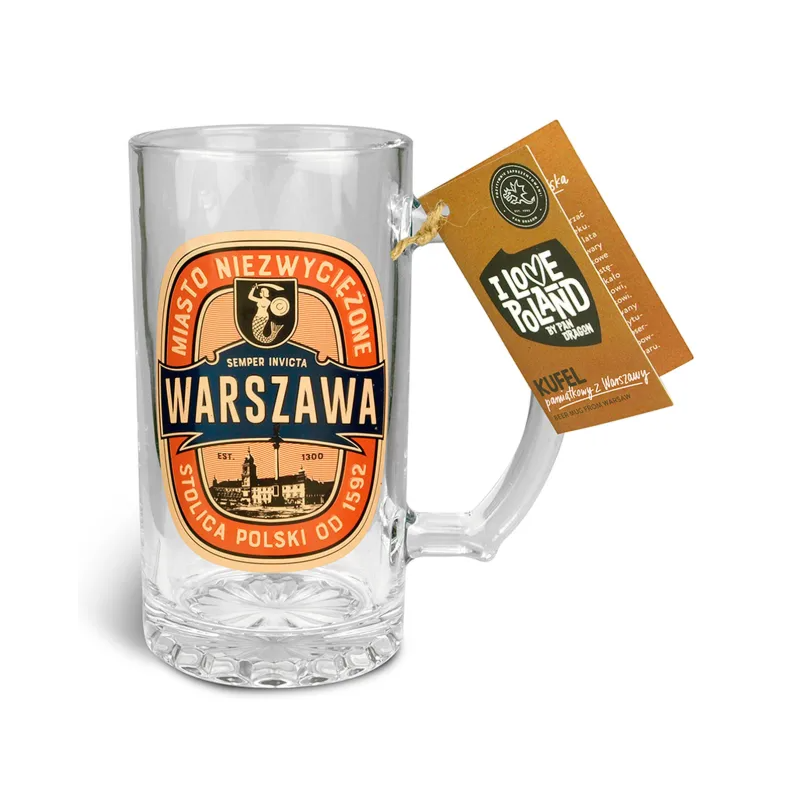 Kufelek szklany - Warszawa - miasto niezwyciężone - stolica Polski od 1592