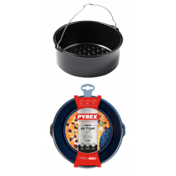 Koszyk pojemnik metalowy z uchwytem do AIR FRYER 20x19cm 1,6L PYREX okrągły