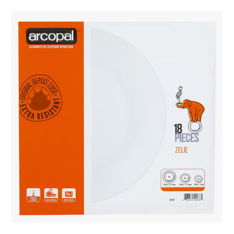 SERWIS obiadowy Zelie LUMINARC 18el ARCOPAL komple
