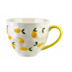 Kubek porcelana 400ml kubek w CYTRYNY letni kubek do kawy herbaty LIMONE