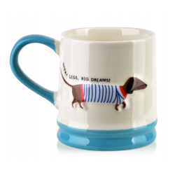 Kubek porcelanowy 320ml z jamnikiem do kawy i herbaty