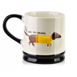 Kubek porcelanowy 320ml z jamnikiem do kawy i herbaty