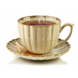 FILIŻANKA ZE SPODKIEM PORCELANOWA 300ML DO KAWY BEŻOWA RYFLOWANA HERBATY