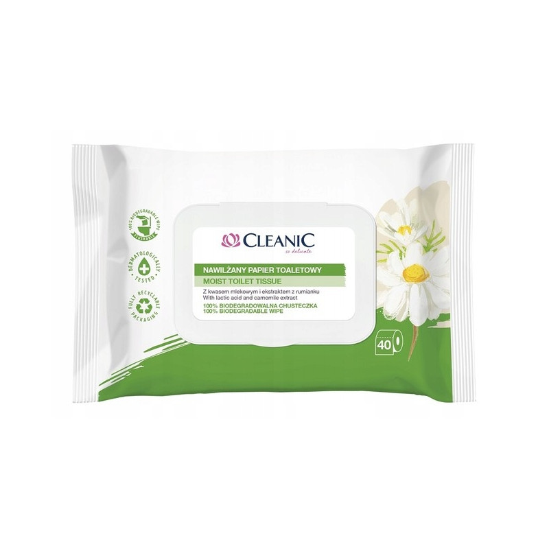 CLEANIC PAPIER NAWILŻANY 40SZT RUMIANEK