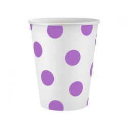 Kubeczki pap. Groszki, lawendowe, 250 ml, 6 szt.