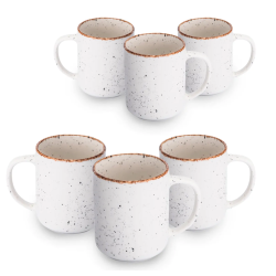 Zestaw kubków 6 sztuk Kubki do kawy duże Altom Design Reactive Ivory 400 ml