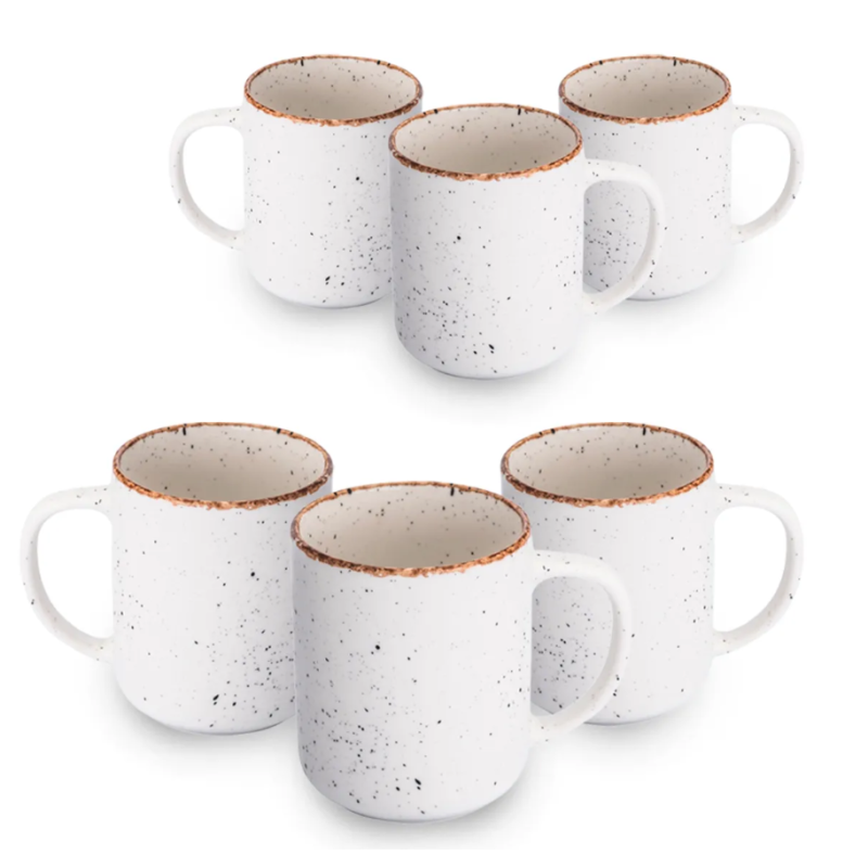 Zestaw kubków 6 sztuk Kubki do kawy duże Altom Design Reactive Ivory 400 ml