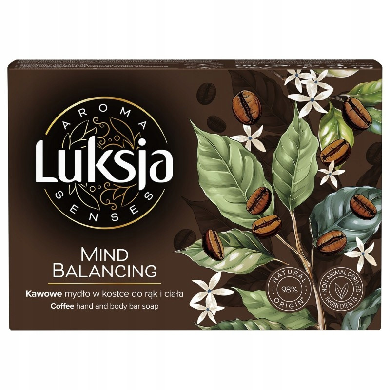 LUKSJA AROMA 90g mydło w kostce do mycia rąk i ciała MIND BALANCING kawowe