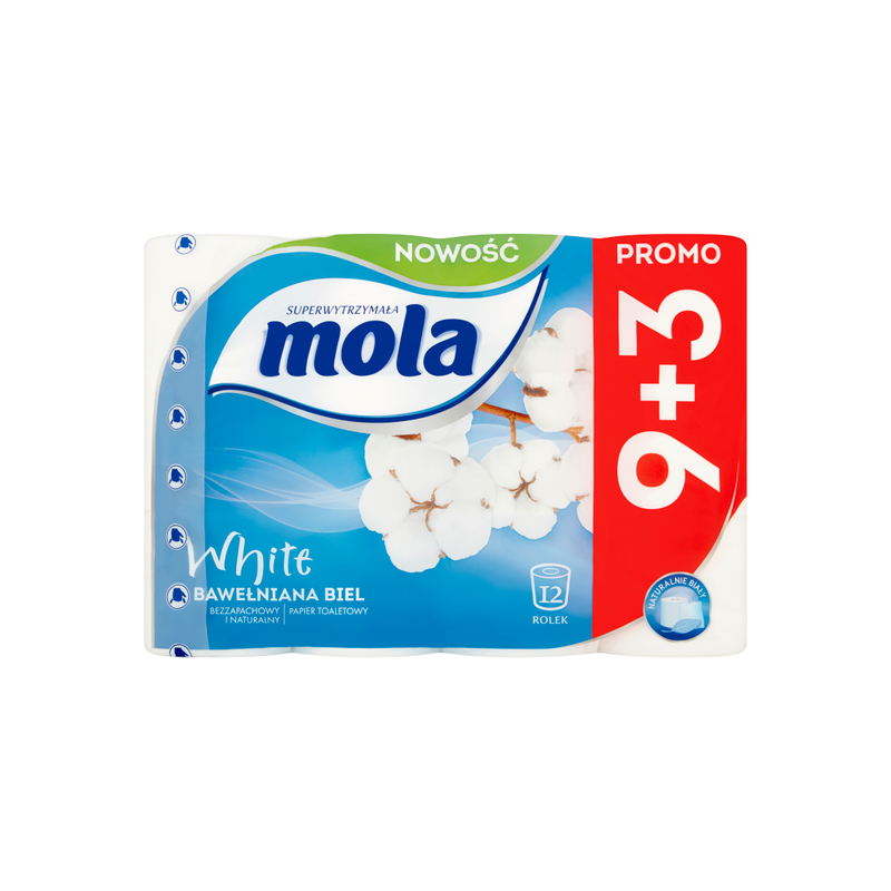 PAPIER TOALETOWY MOLA 9 3szt BIAŁY