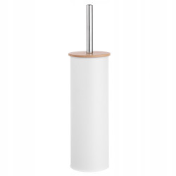 Szczotka do WC toaletowa do łazienki Altom Design biała w metalowej osłonie