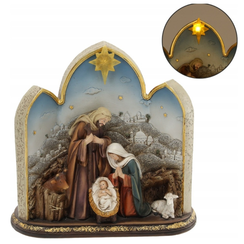 SZOPKA BOŻONARODZENIOWA PODŚWIETLANA 21 CM LED