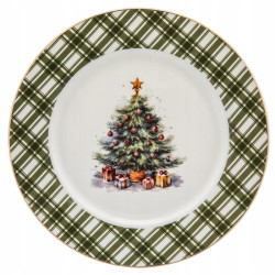 Talerz deserowy Świąteczny Porcelanowy Choinka Boże Narodzenie 20cm